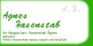 agnes hasenstab business card
