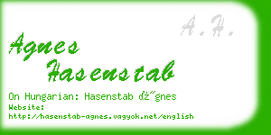 agnes hasenstab business card